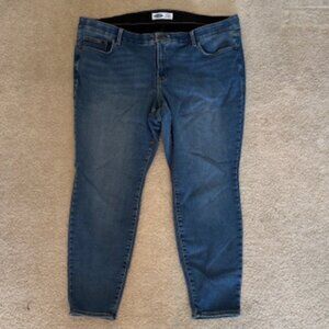 Old Navy High Waisted Rockstar Super Skinny Built-in Warm Blue Jeans - Size: 24